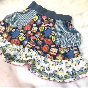 matilda jane • blue teacups bakery print skirt 8